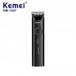 Kemei KM-1247 Επαναφορτιζόμενη Κουρευτική Μηχανή και Trimmer Μαύρη