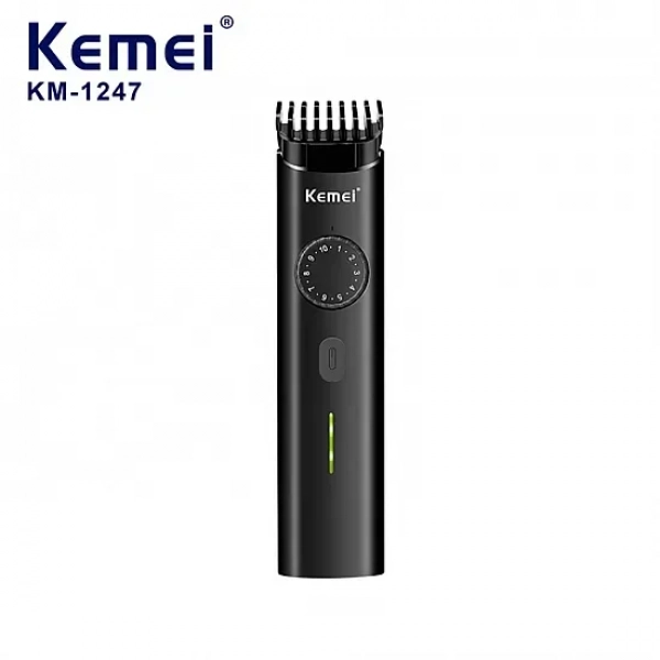 Kemei KM-1247 Επαναφορτιζόμενη Κουρευτική Μηχανή και Trimmer Μαύρη