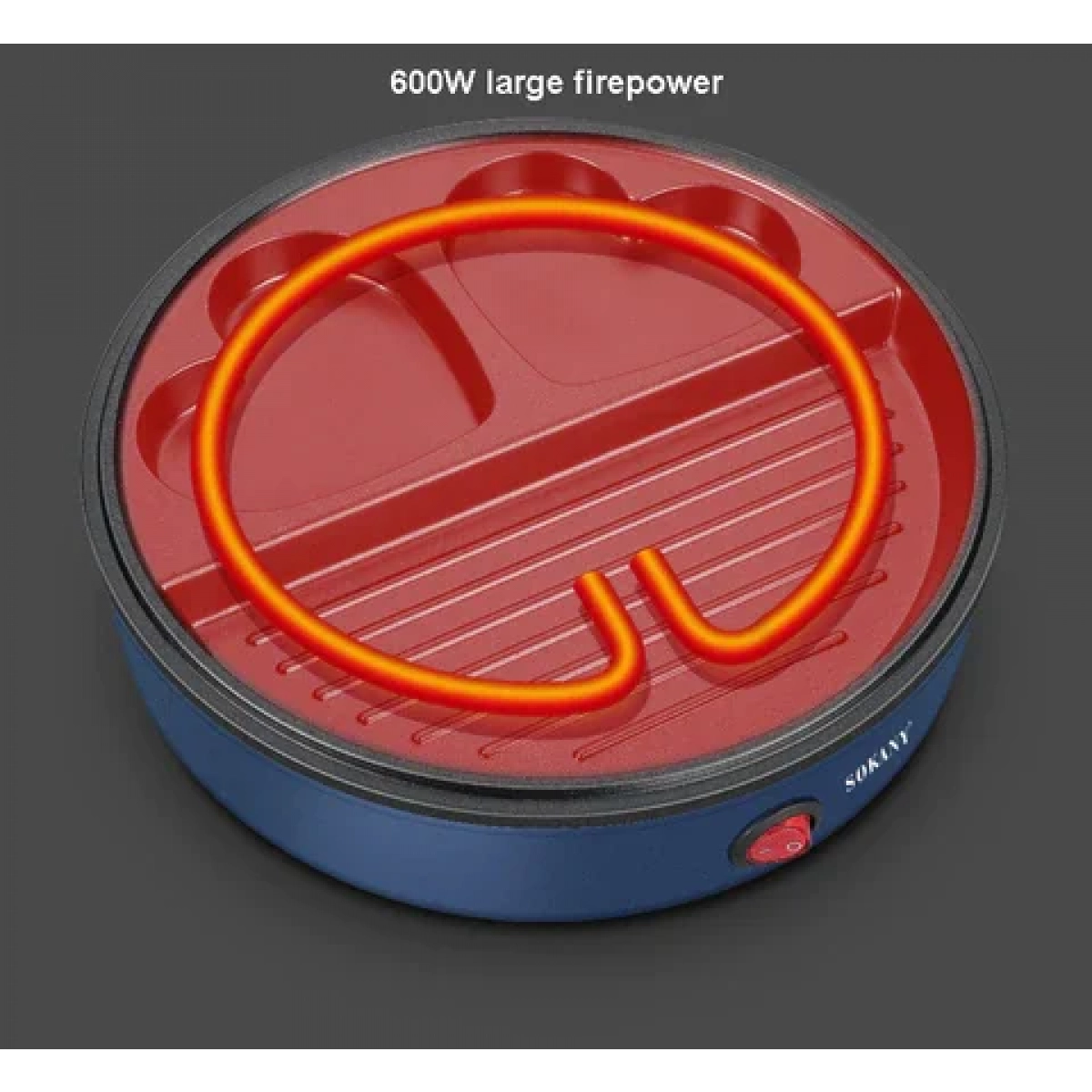 Ηλεκτρική Ψησταριά 600W Sokany SK-221 Μπλε - Image 3