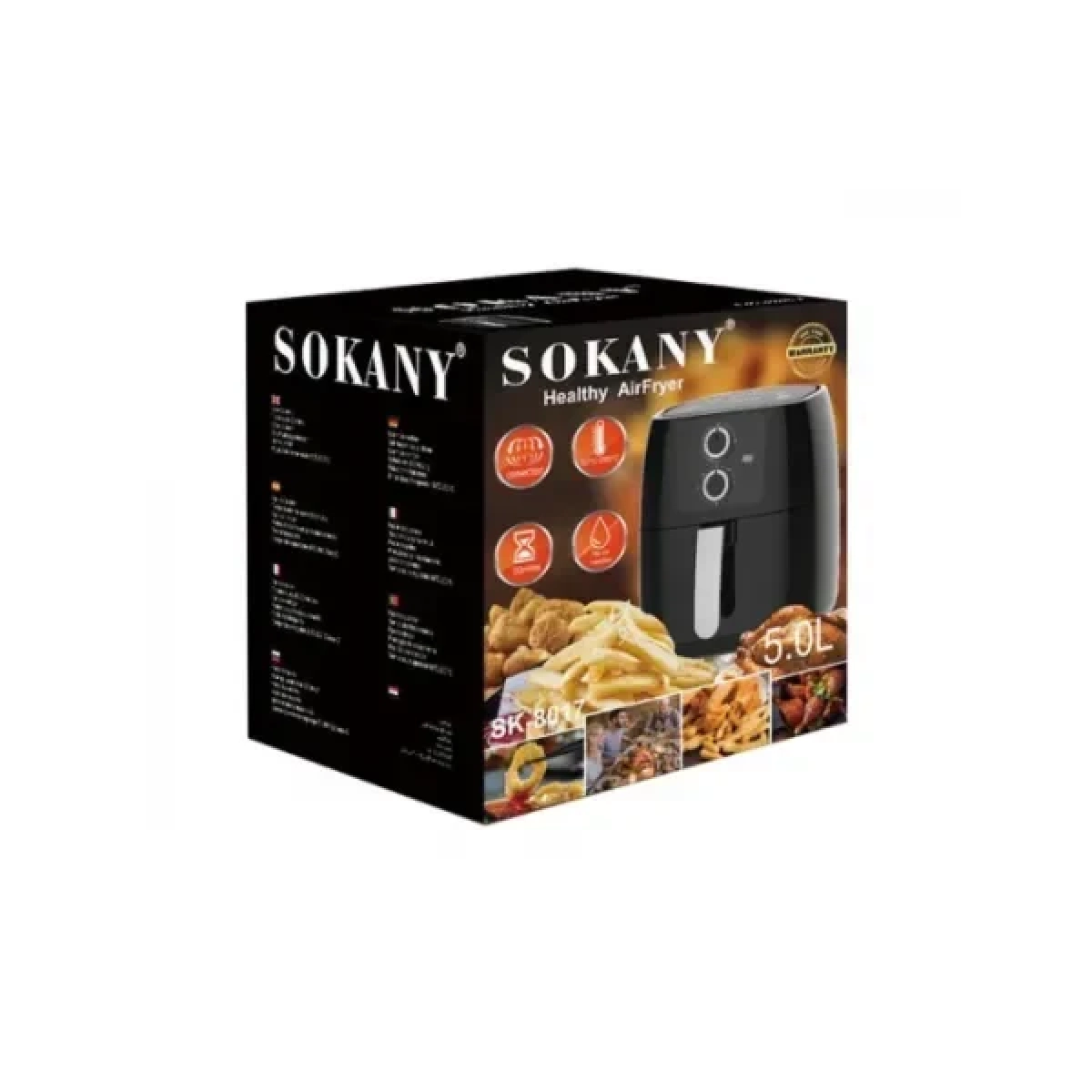 Φριτέζα Αέρος με Αποσπώμενο Κάδο 5lt 1400W Sokany SK-8017 Μαύρη - Image 4