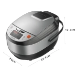 Βραστήρας Ρυζιού 860W με Χωρητικότητα 1.8lt Hoomei HM-5358 Ασημί - Image 4