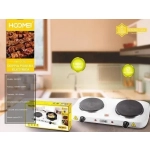 Επιτραπέζια Εστία Εμαγιέ Διπλή 1500+1000W Hoomei HM-5625 Λευκή - Image 3