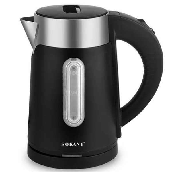 Βραστήρας Sokany SK-0808 Μαύρος 1lt 1200W – Γρήγορη Θέρμανση Νερού