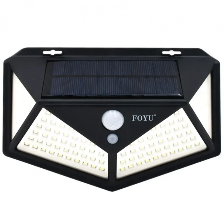 Ηλιακό Φωτιστικό με Ανιχνευτή Κίνησης 114 LED 30W FOYU FO-TA008 - Μαύρο
