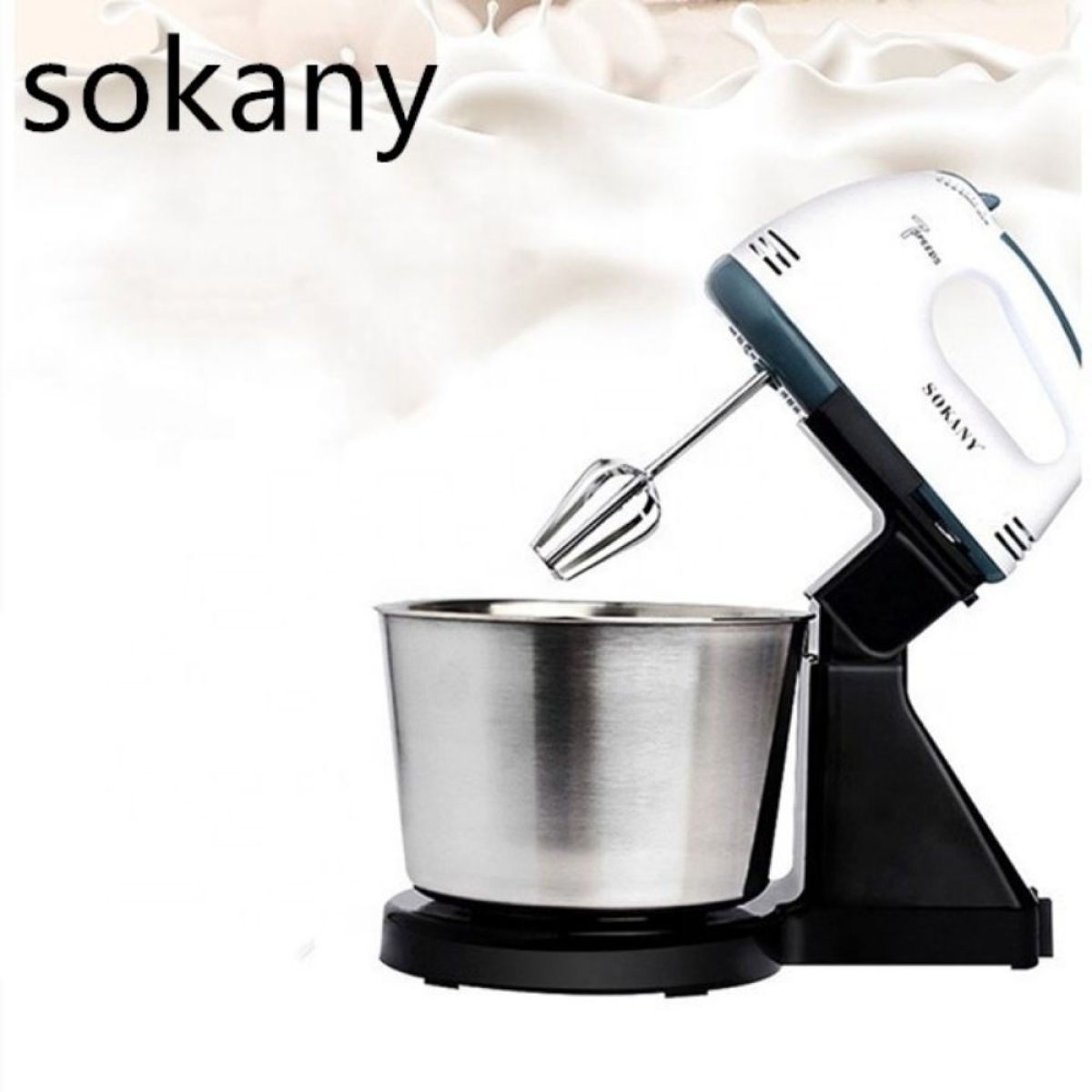 Μίξερ με Inox Κάδο 2lt Λευκό 250W Sokany CK-6620