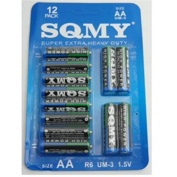 SQMY Μπαταρία Zinc AA 1.5V 12τμχ