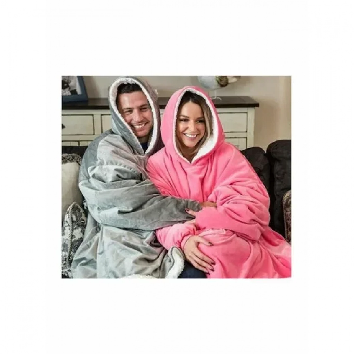 Κουβέρτα Fleece Βελούδινη Με Μανίκια Και Κουκούλα Ultra Plush Huggle Hoodie 70x90εκ Ροζ
