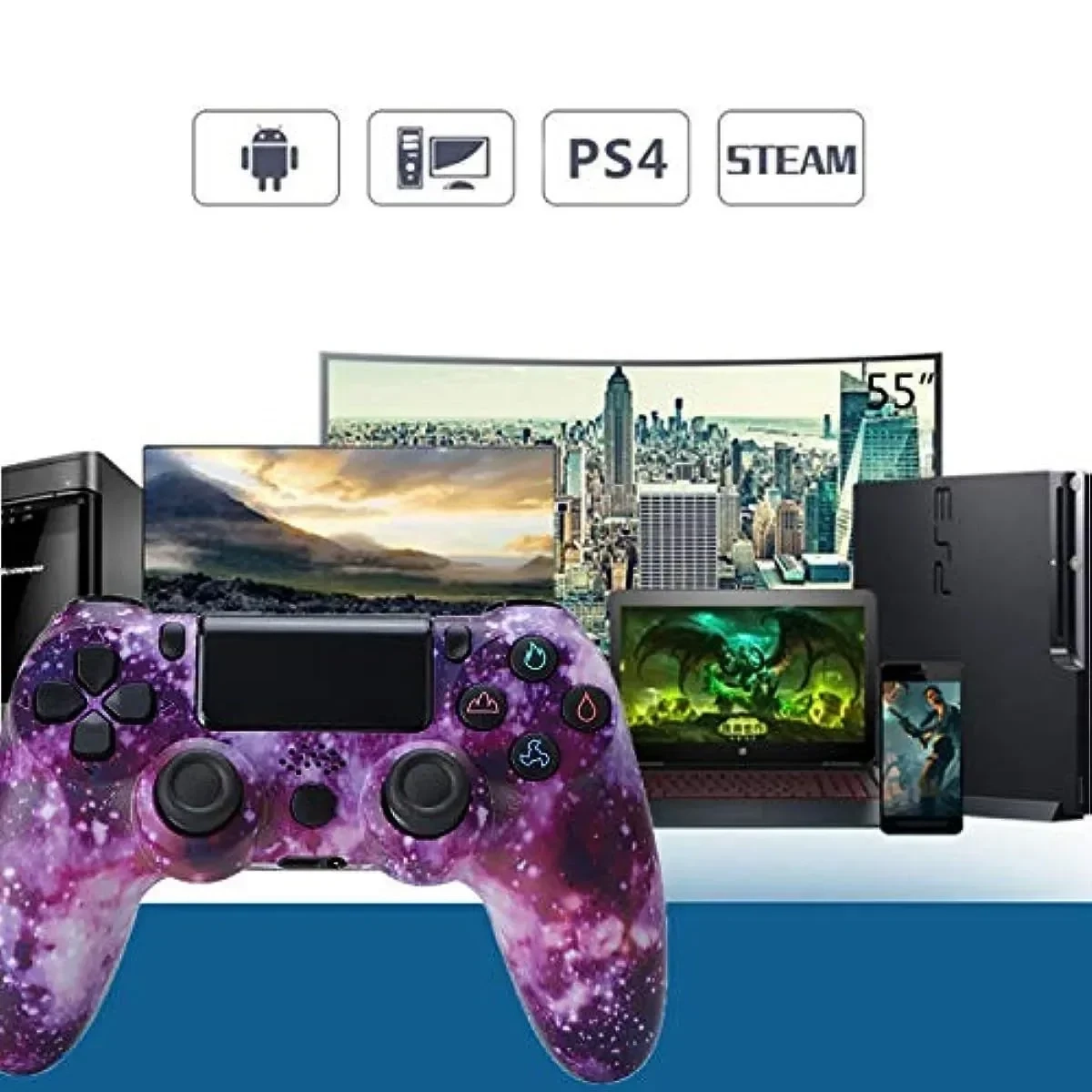 Doubleshock Wireless Controller Purple Star FOR PS4 oem - Image 10
