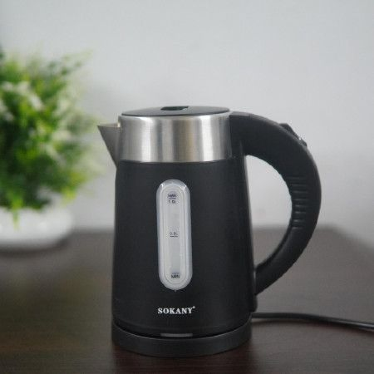 Βραστήρας Sokany SK-0808 Μαύρος 1lt 1200W – Γρήγορη Θέρμανση Νερού