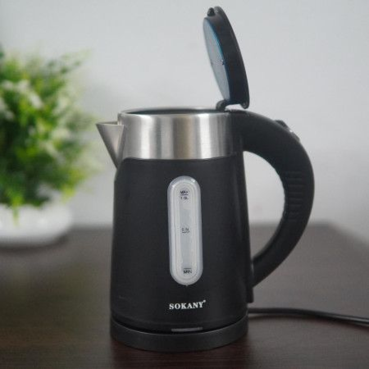 Βραστήρας Sokany SK-0808 Μαύρος 1lt 1200W – Γρήγορη Θέρμανση Νερού
