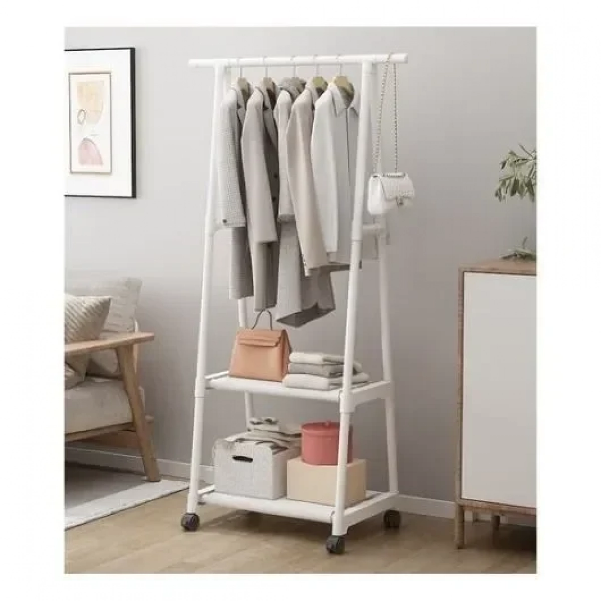 Κρεμάστρα Δαπέδου σε Λευκό Χρώμα 55x42x160cm Κωδικός: 35983-00---2