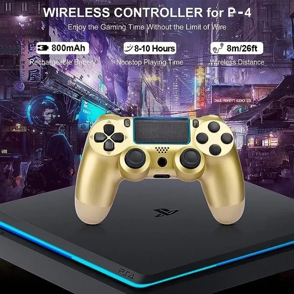 Double Motor Vibration 4 Ασύρματο Gamepad για PS4 Χρυσό