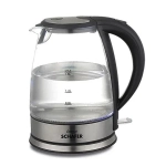 SOKANY Γυάλινος Βραστήρας νερού 2lt 1500W με φωτισμό σε Ασημί χρώμα, SK-1029