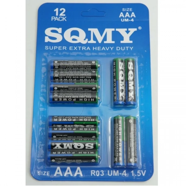 SQMY Μπαταρία Zinc AAA 1.5V 12τμχ