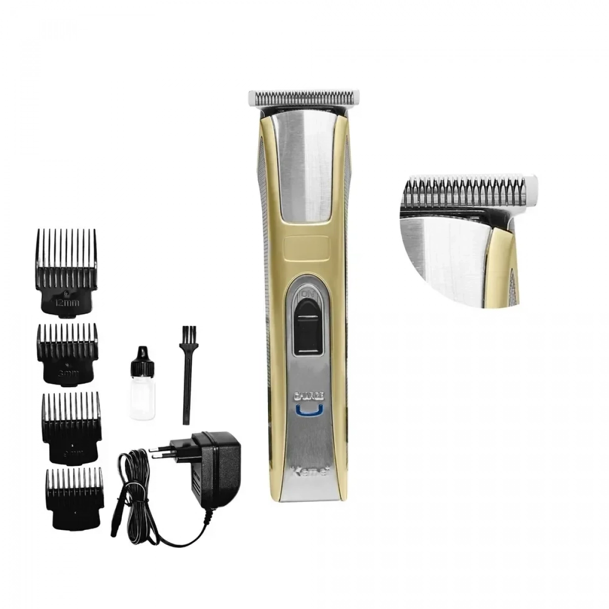 Kemei Επαναφορτιζόμενη Κουρευτική Μηχανή Χρυσή KM-5017