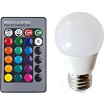 LED ΛΑΜΠΑ RGB ΜΕ ΤΗΛΕΧΕΙΡΙΣΤΗΡΙΟ, ΕΝΑΛΛΑΓΗ 16 ΧΡΩΜΑΤΩΝ & ΛΕΥΚΟ ΦΩΣ - REMOTE CONTROL LED COLORFUL LAMP