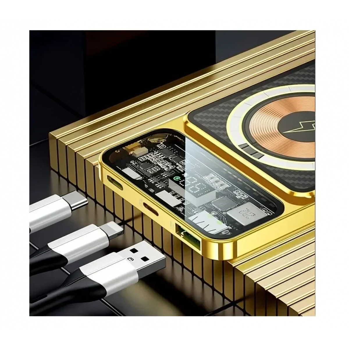 10000mAh 22.5W Super Fast Magnetic Wireless Power Bank Gold