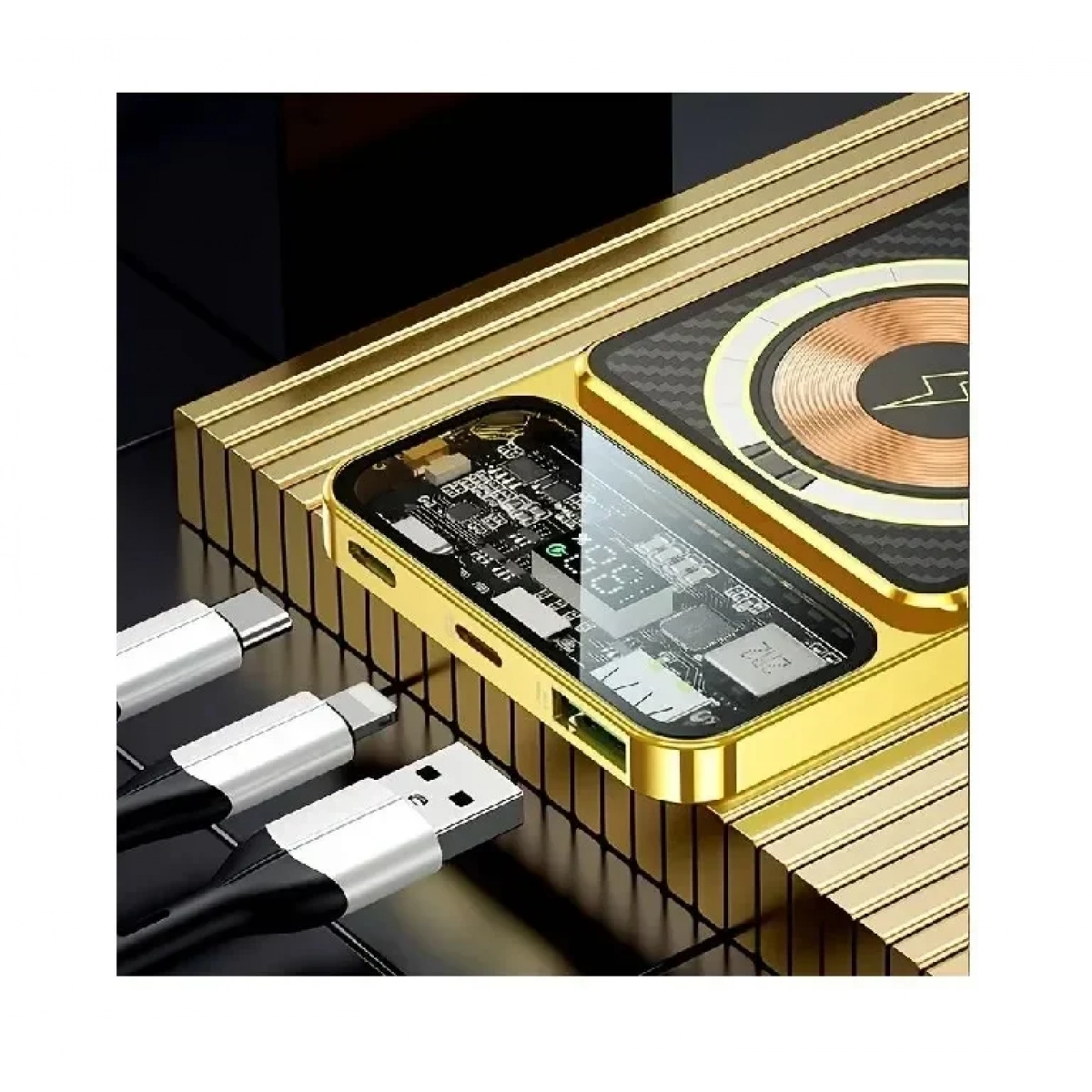 10000mAh 22.5W Super Fast Magnetic Wireless Power Bank Gold