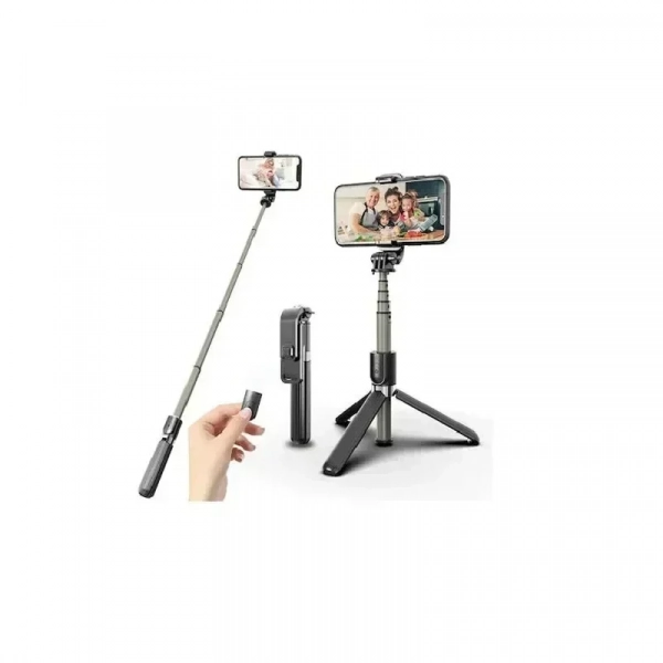 L03 Selfie Stick με Bluetooth Μαύρο