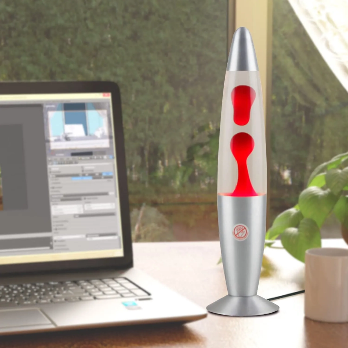 Red Relax Motion Διακοσμητικό Φωτιστικό Lava Lamp σε Κόκκινο Χρώμα
