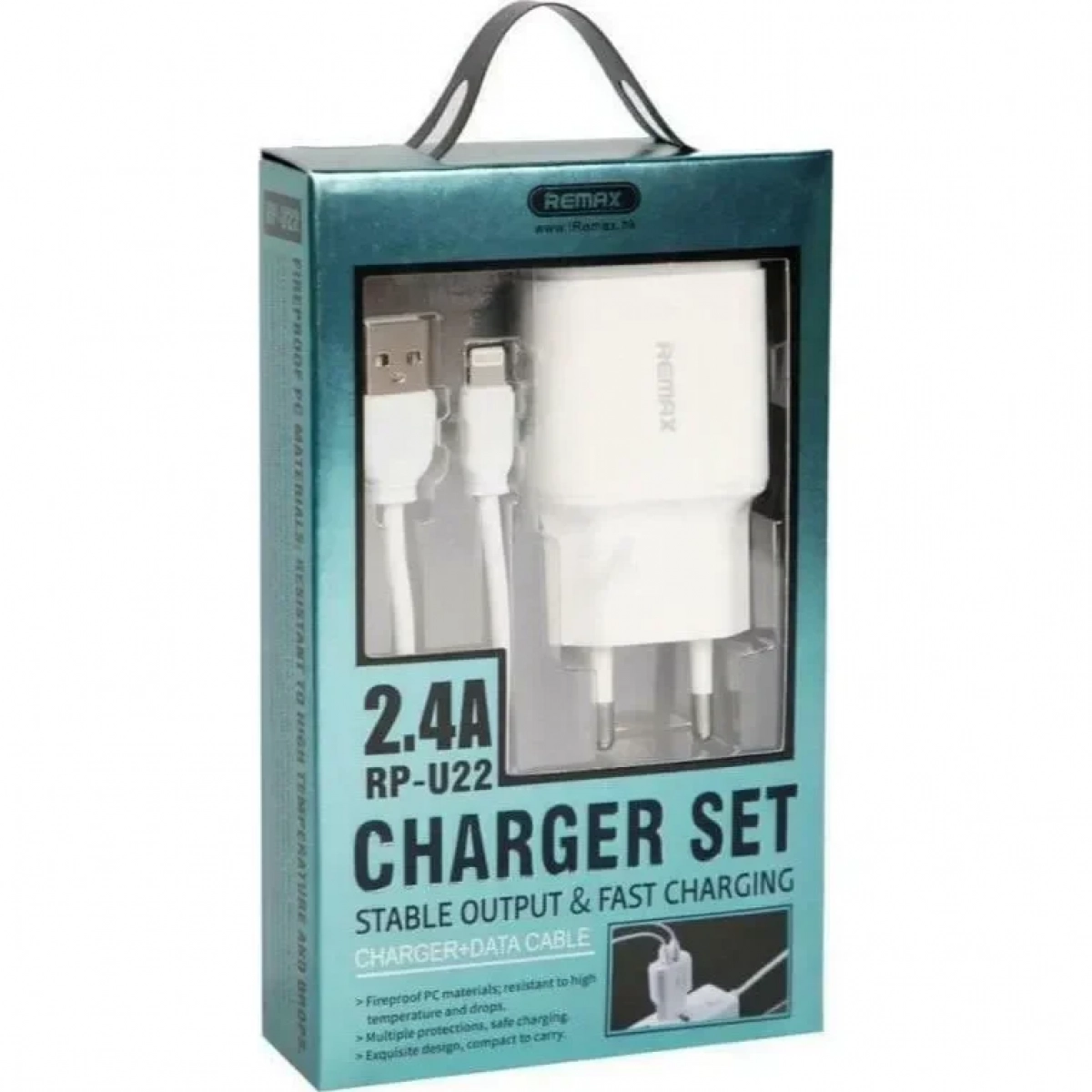Remax Φορτιστής με 2 Θύρες USB-A και Καλώδιο Lightning Λευκός (RP-U22)