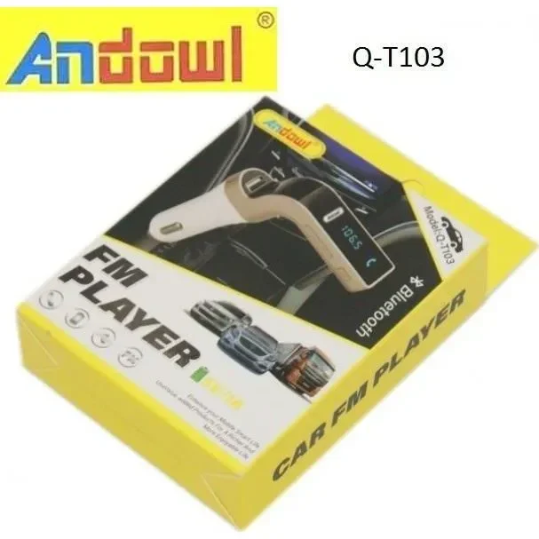 Πομπός Bluetooth USB/TF/AUX MP3 Player FM Transmitter & φορτιστής αυτοκινήτου μαύρο Andowl Q-T103 OEM