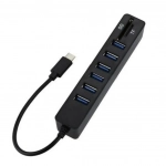 Andowl Q-HU300 USB 3.0 Hub 8 Θυρών με σύνδεση USB-A & Θύρα Φόρτισης (04003QHC50BK)