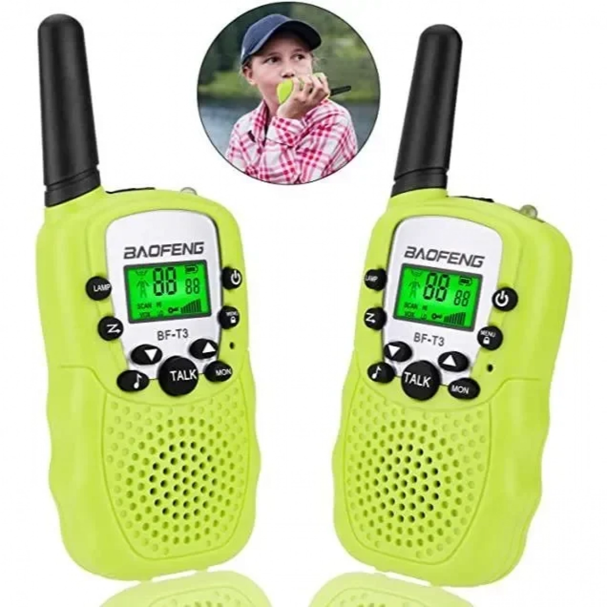 Baofeng BF-T3 Walkie Talkie με Μονόχρωμη Οθόνη Σετ 2τμχ σε Πράσινο Χρώμα