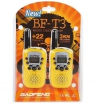Baofeng BF-T3 Walkie Talkie με Μονόχρωμη Οθόνη Σετ 2τμχ σε Κίτρινο Χρώμα