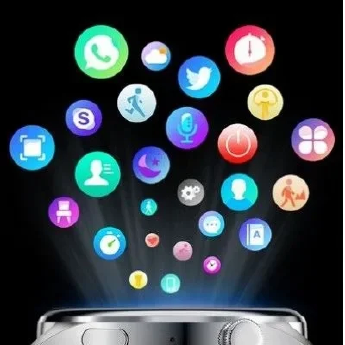 Keshuyu GT5 Stainless Steel 46mm Smartwatch με Παλμογράφο (Μαύρο)