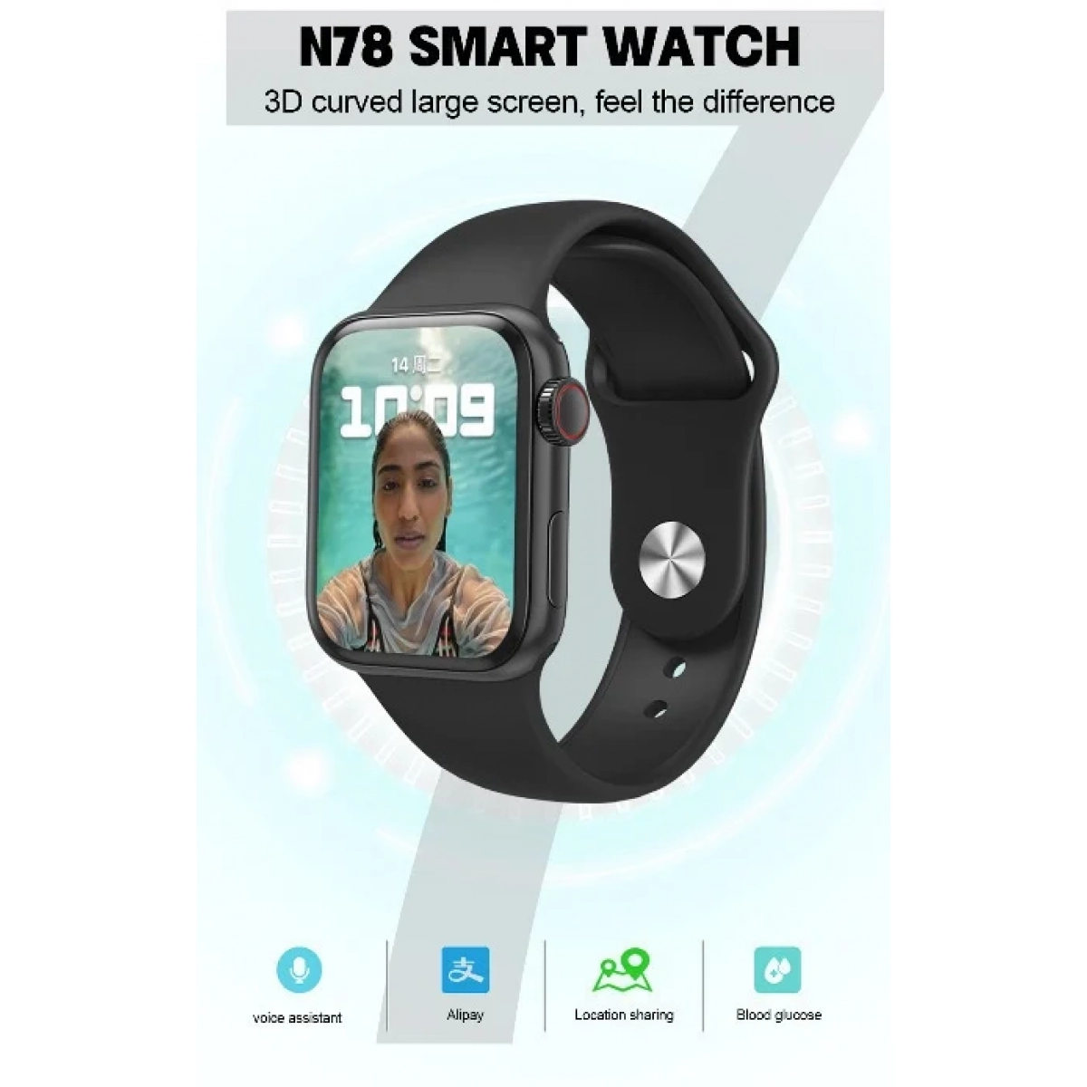 NO.1 N78 Smartwatch με Παλμογράφο (Μαύρο) - Image 2