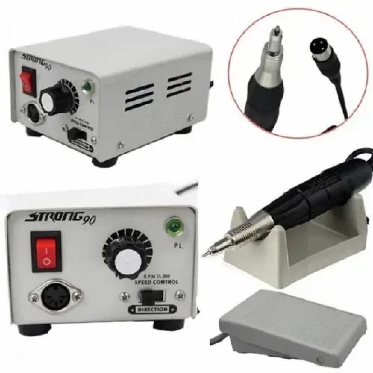 JSDA JD700 Τροχός Νυχιών Ρεύματος 30000rpm με Πεντάλ σε Λευκό Χρώμα 35W (976)