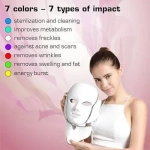 LED ΜΑΣΚΑ ΦΩΤΟΘΕΡΑΠΕΙΑΣ ΠΡΟΣΩΠΟΥ 7 ΧΡΩΜΑΤΩΝ ΜΕ ΛΑΙΜΟ ΚΑΙ 200 ΛΥΧΝΙΕΣ LED