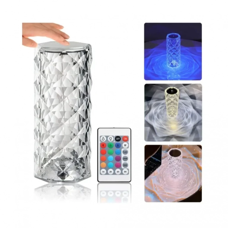 Φωτιστικό Πορτατίφ LED – Rose Diamond Table Touch Lamp Διάφανο