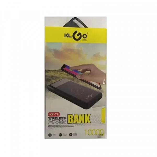 KLGO KP-72 Power Bank 10000mAh με 2 Θύρες USB-A Μαύρο