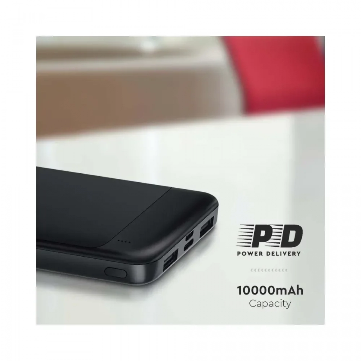 KLGO KP-72 Power Bank 10000mAh με 2 Θύρες USB-A Μαύρο