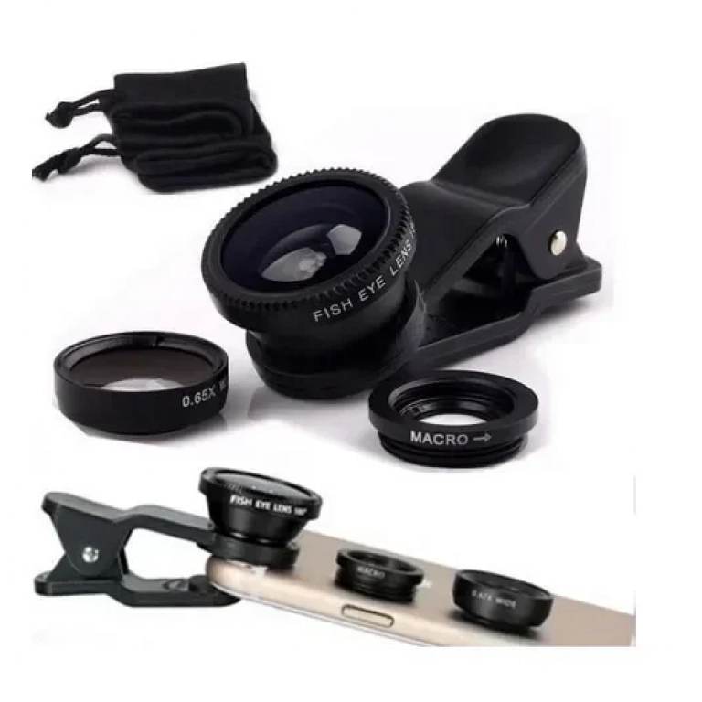 Universal Σετ Φακών Κάμερας ​Κινητών Macro / Wide Angle / Fisheye 3τμχ