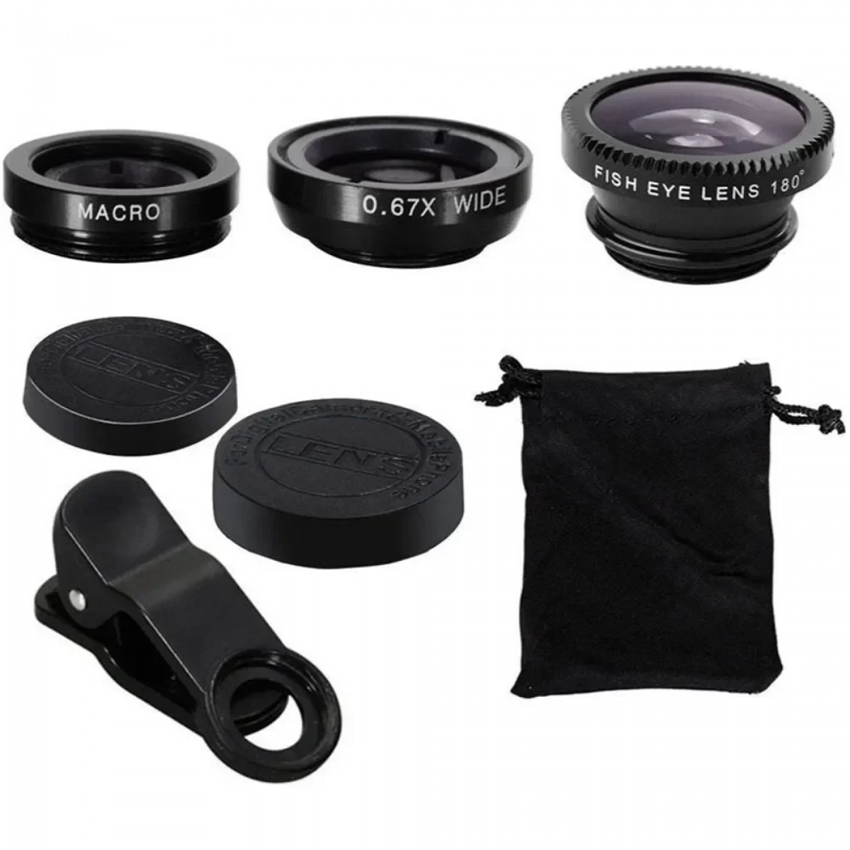 Universal Σετ Φακών Κάμερας ​Κινητών Macro / Wide Angle / Fisheye 3τμχ