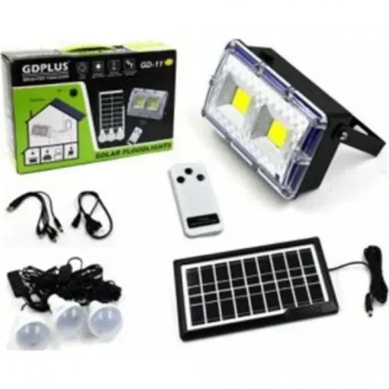 Ηλιακό Σύστημα Προβολέα + Λάμπες LED 3τμχ, Power Bank + Τηλεχειριστήριο GDPLUS GD-11