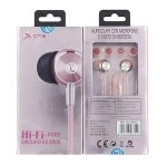 X-One K005 In-ear Handsfree με Βύσμα 3.5mm Ροζ Χρυσό