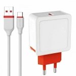 Newtop Φορτιστής με Θύρα USB-A και Καλώδιο USB-C 24W Quick Charge 3.0 Λευκός (CM20)
