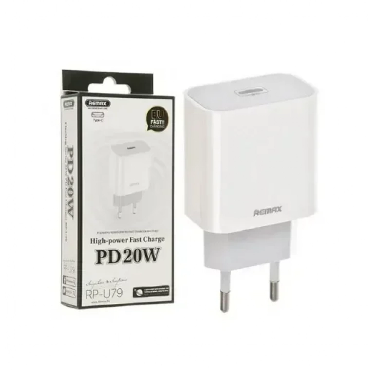 Remax Φορτιστής Χωρίς Καλώδιο με Θύρα USB-C 20W Power Delivery Γκρι (RP-U79)