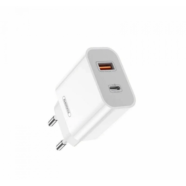 Remax Φορτιστής Χωρίς Καλώδιο με Θύρα USB-A και Θύρα USB-C 20W Power Delivery Λευκός (RP-U68)