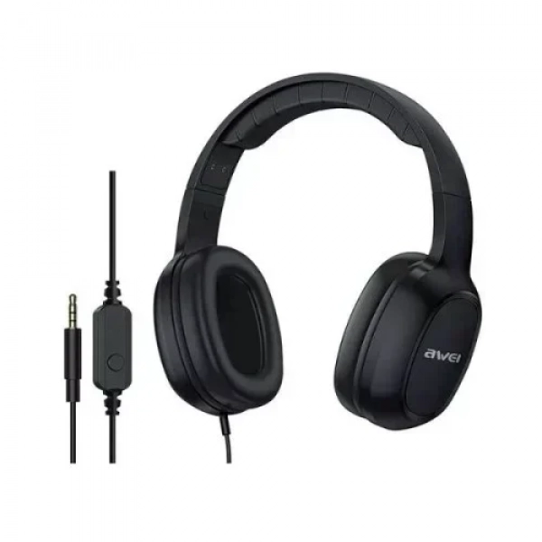 Awei GM-6 Ενσύρματα Over Ear Ακουστικά Μαύρα Μαύρο Over Ear Jack 3.5mm