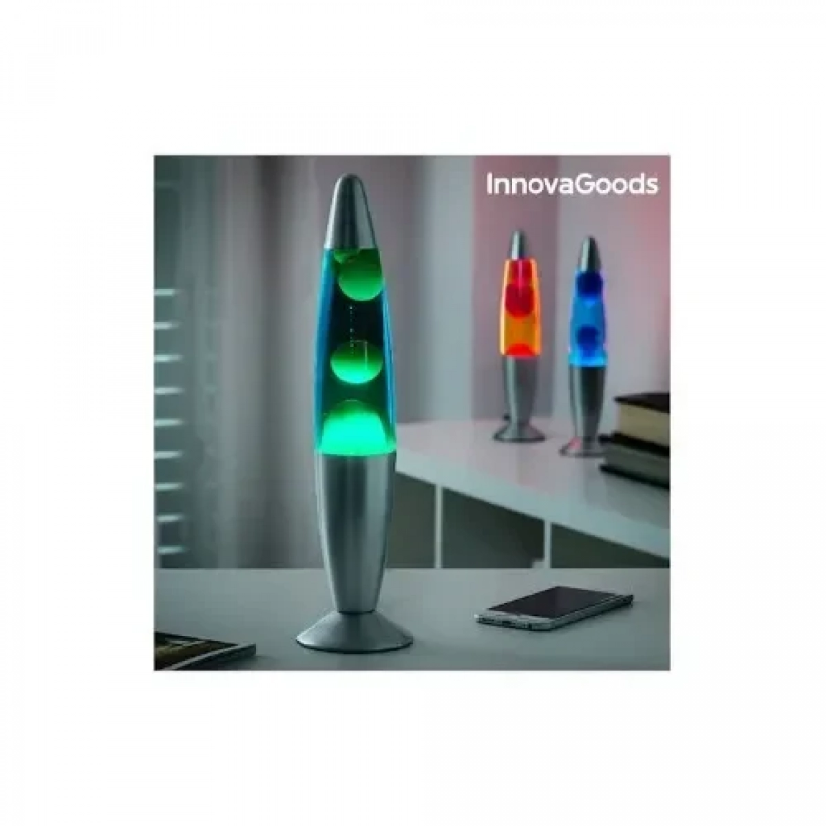 Επιτραπέζιο Φωτιστικό Lava Lamp 25W (Μπλε-Διαφανές)