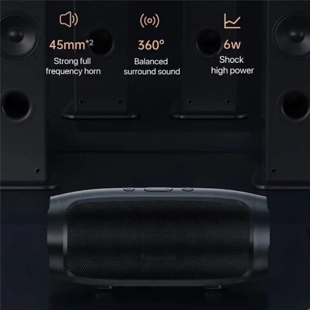 J016 Ηχείο Bluetooth 6W με Διάρκεια Μπαταρίας έως 4 ώρες Μαύρο