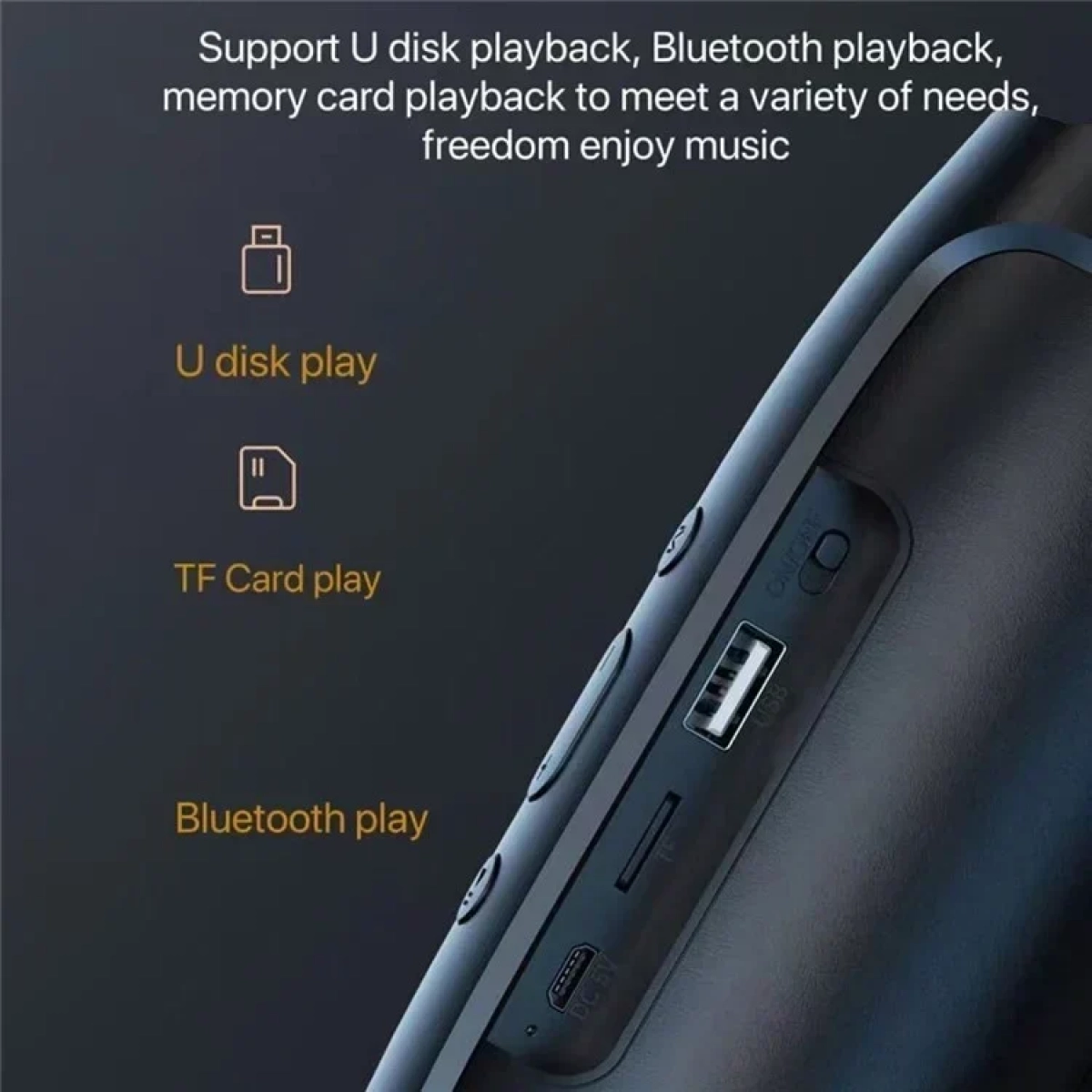 J016 Ηχείο Bluetooth 6W με Διάρκεια Μπαταρίας έως 4 ώρες Μαύρο