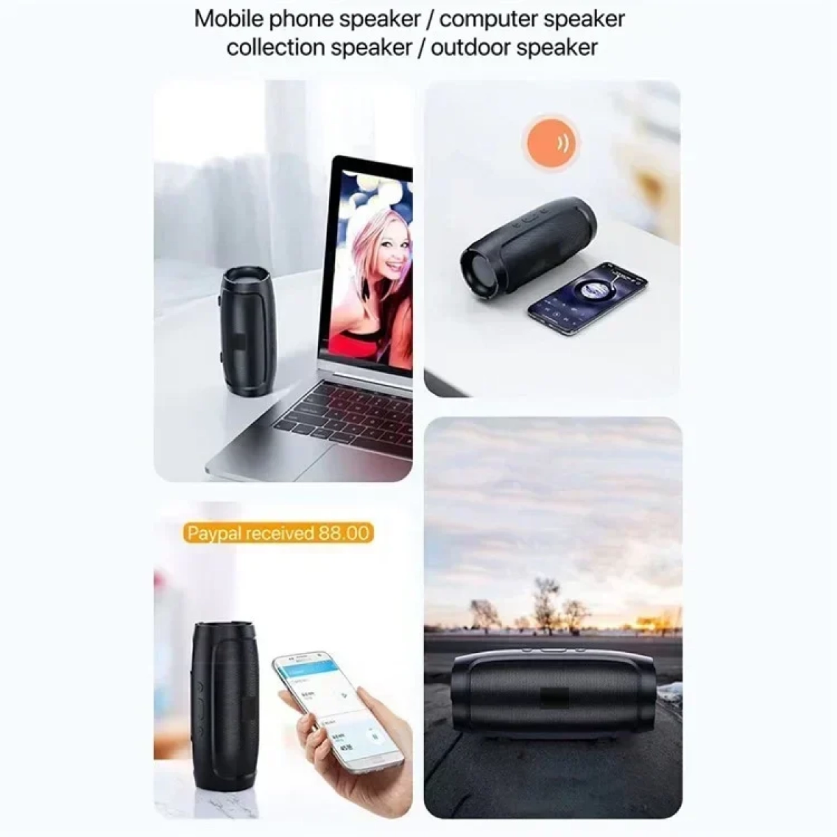 J016 Ηχείο Bluetooth 6W με Διάρκεια Μπαταρίας έως 4 ώρες Μαύρο