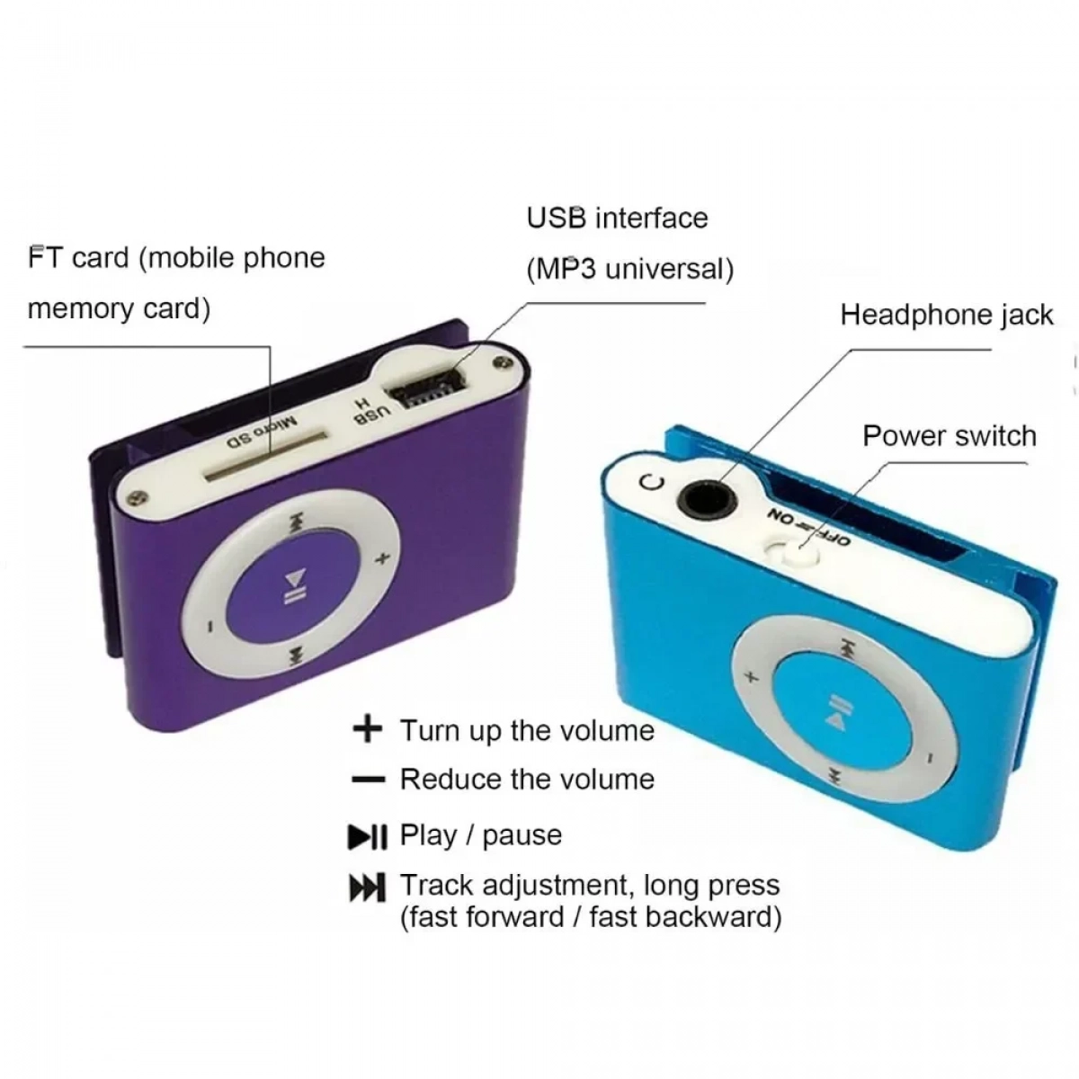 Φορητό Αδιάβροχο Μίνι USB MP3 Player με Κλιπ - Photo5