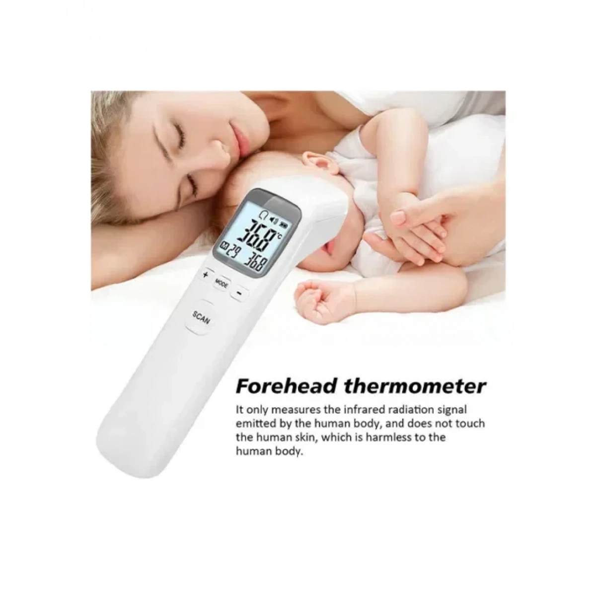 Ψηφιακό Θερμόμετρο Υπερύθρων Σώματος + Επιφανειών με Ειδοποίηση Ήχου CK-T1502 – Λευκό